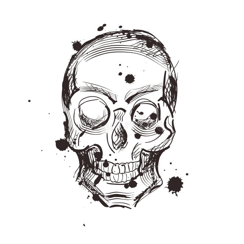 Skull Sketch Tattoo Design. Hand Drawn Illustration Stock Illustration -  Illustration of rock, background: 121146199