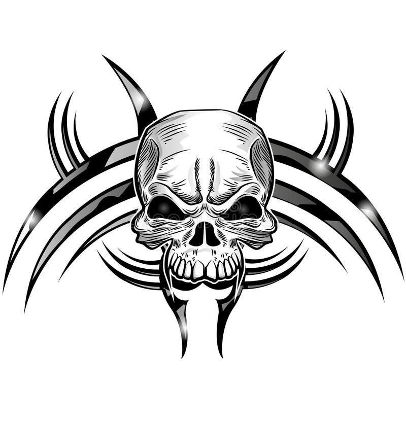 Skull Tattoo Design Isolate Stock Vector - Illustration of background ...