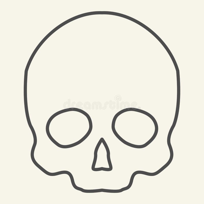 Skull Thin Line Icon. Danger Vector Illustration Isolated on White ...