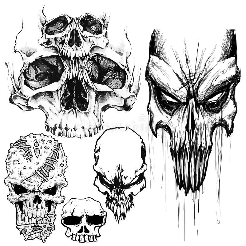 Skull Tattoo design stock vector. Illustration of retro - 44188885