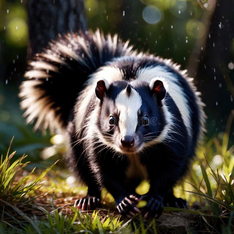 Skunk Wild Animal Living in Nature, Part of Ecosystem Stock ... Biology Diagrams