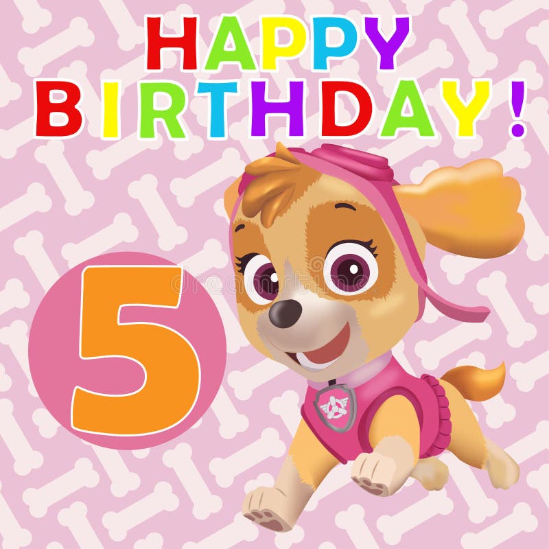 Happy 5th Birthday from Skye. Editorial Stock Photo - Illustration of cartoon, happy: 210776518
