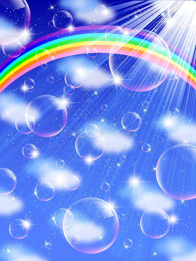 Sky Background Rainbow Bubble Stock Vector Illustration of bright