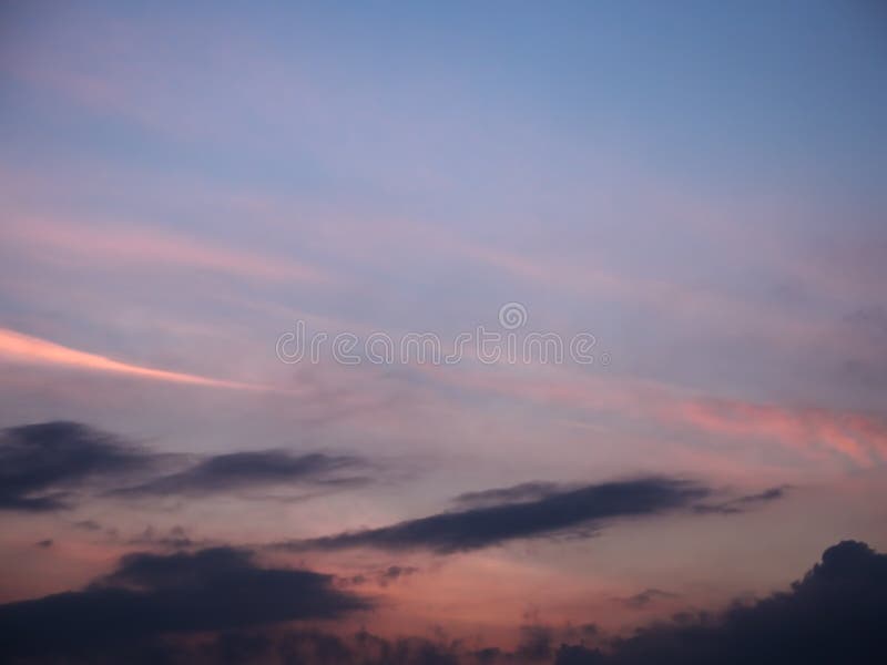 Sky Blurred Background Blue and Pink Clouds after Sunset Stock Image ...