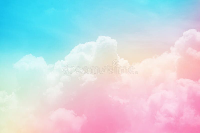 Sky and Cloud with Pastel Gradient Color Stock Image - Image of dreamy ...