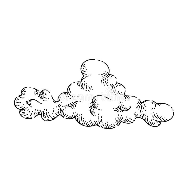 Sky Cloud Sketch Hand Drawn Vector Stock Illustration - Illustration of ...