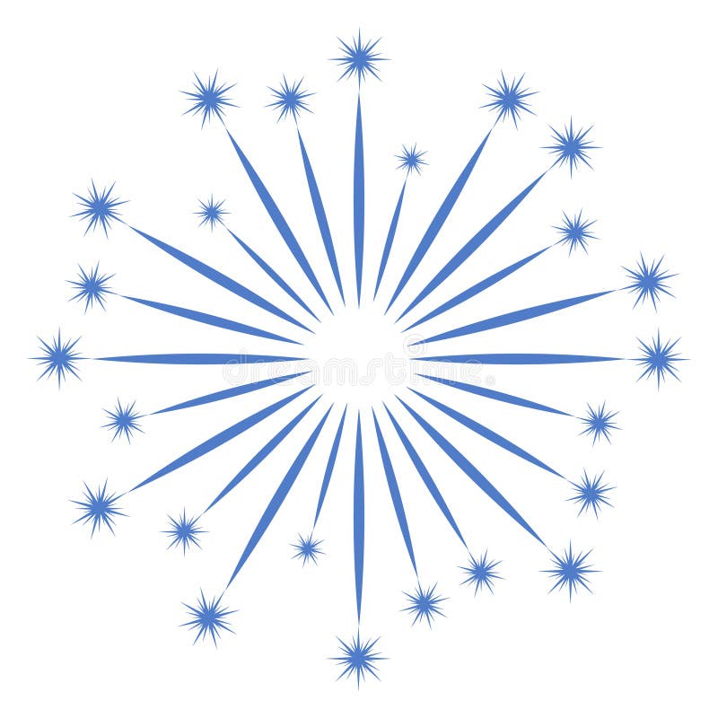 Sky firework icon. Color star rays burst royalty free illustration