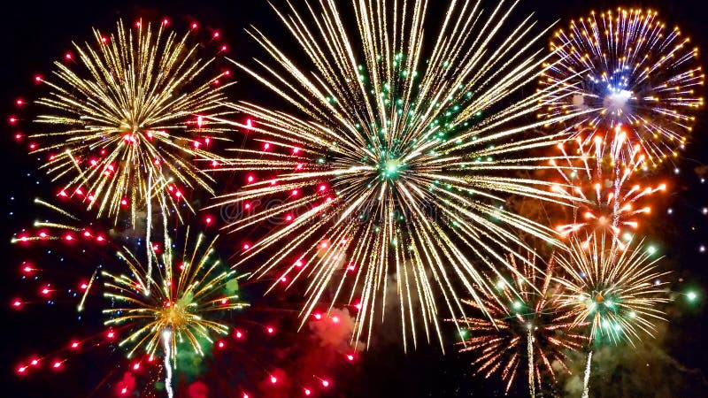 Colorful fireworks in the night sky. Colorful fireworks in the night sky