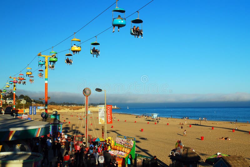 The sky Glider over the Santa Cruz Boardwalk