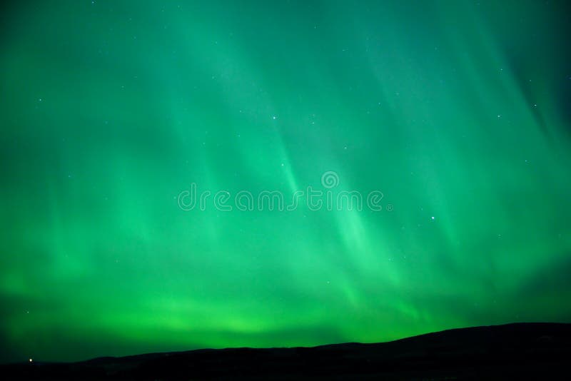 The sky glowing green - Aurora Borealis
