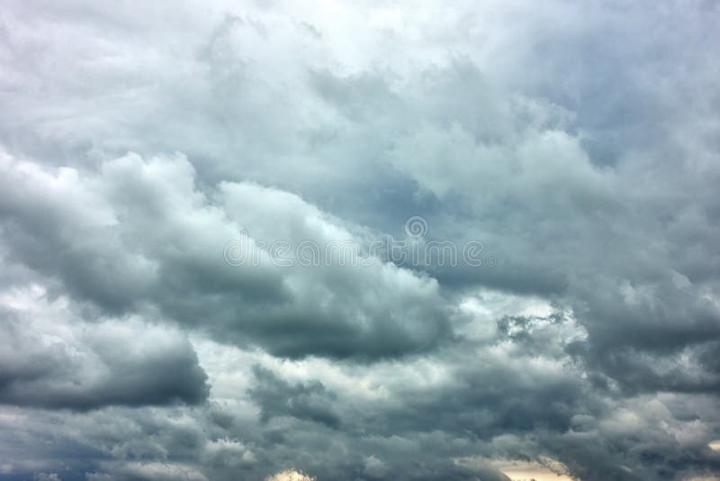 Sky with gray heavy clouds royalty free stock photo