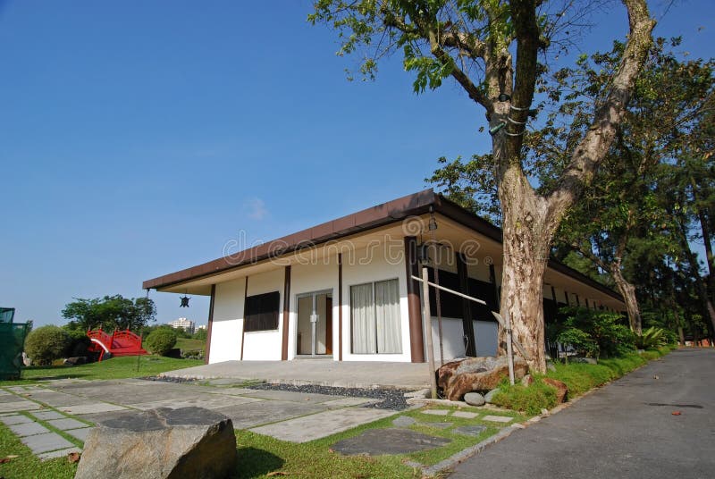 Sky, house and tree in the garden