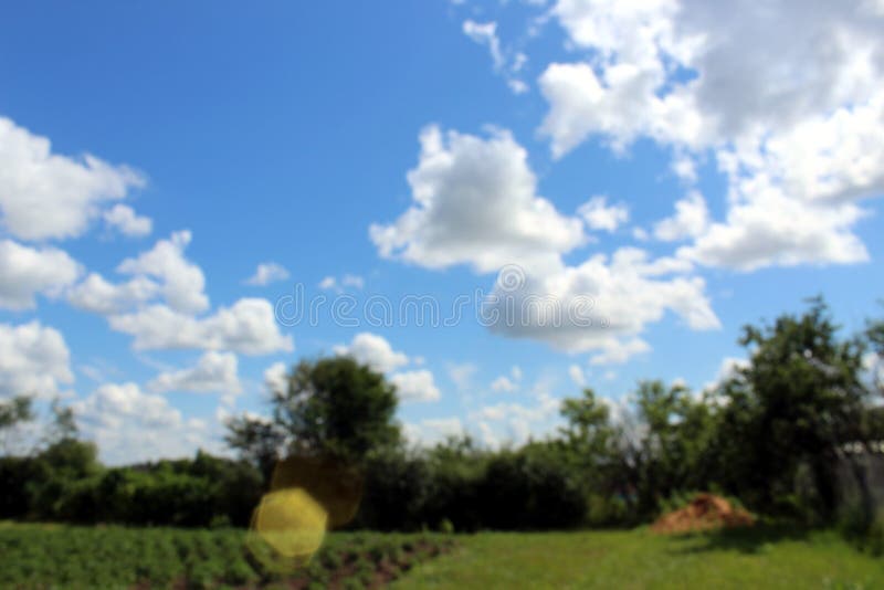 Sky with lot white clouds above forest trees. Nature and freedom concept. blurred photo royalty free stock photos Sky with lot white clouds above forest trees. Nature and freedom concept. blurred photo royalty free stock photos