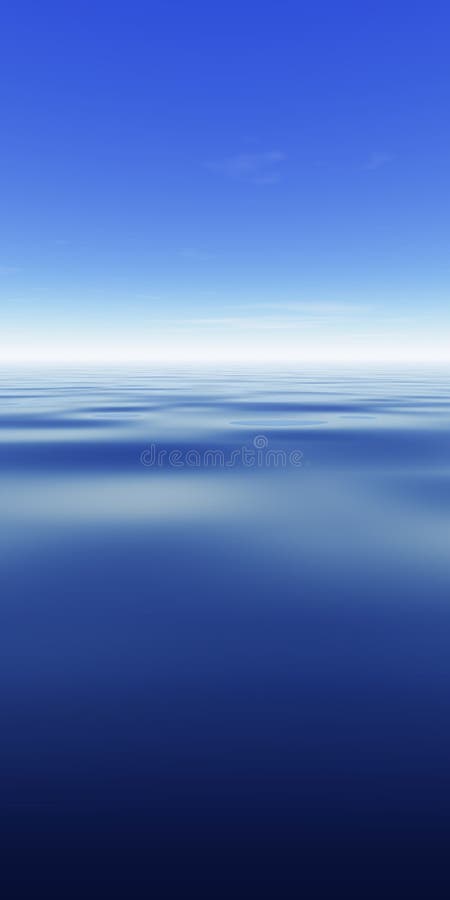 Sky & Ocean with copy space. Backdrop simple landscape illustrations