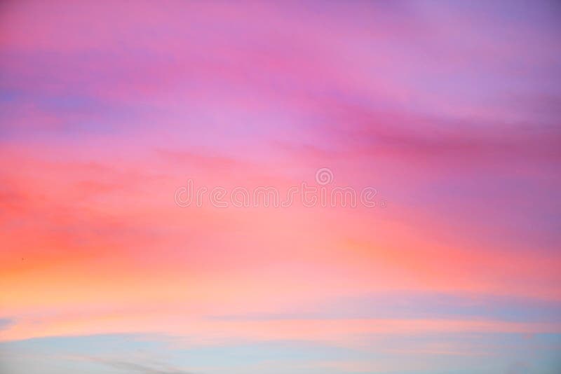 Sky in the Pink and Blue Colors. Effect of Light Pastel Colored of