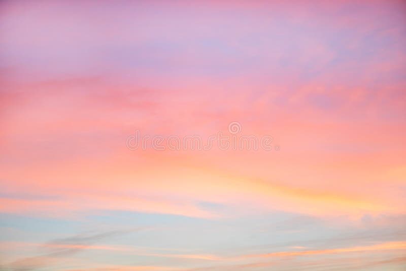 Sky in the Pink and Blue Colors. Effect of Light Pastel Colored of Sunset  Clouds Cloud on the Sunset Sky Background Stock Image - Image of pattern,  horizontal: 130396631