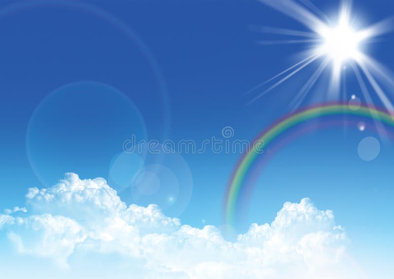 Sky and rainbow stock photography