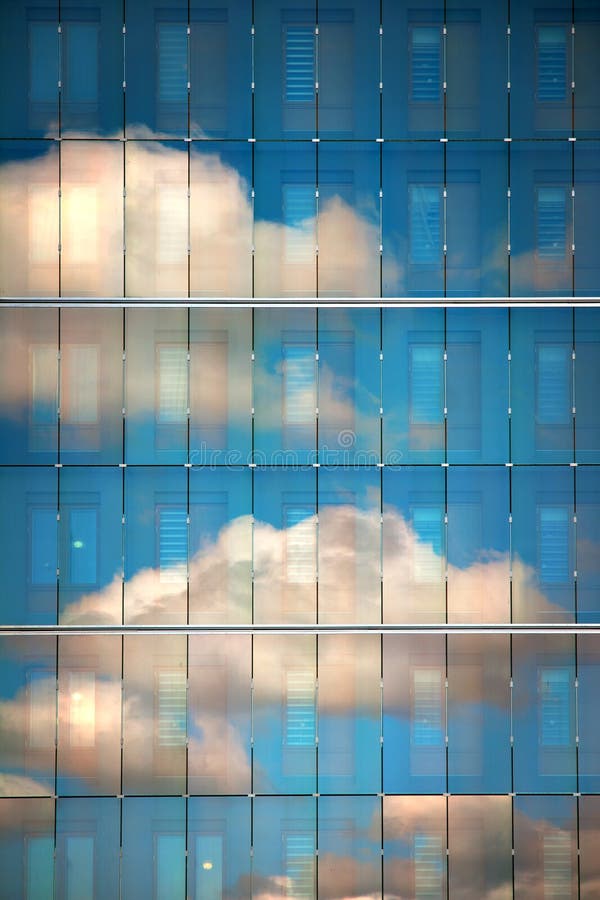 Sky reflected in glass