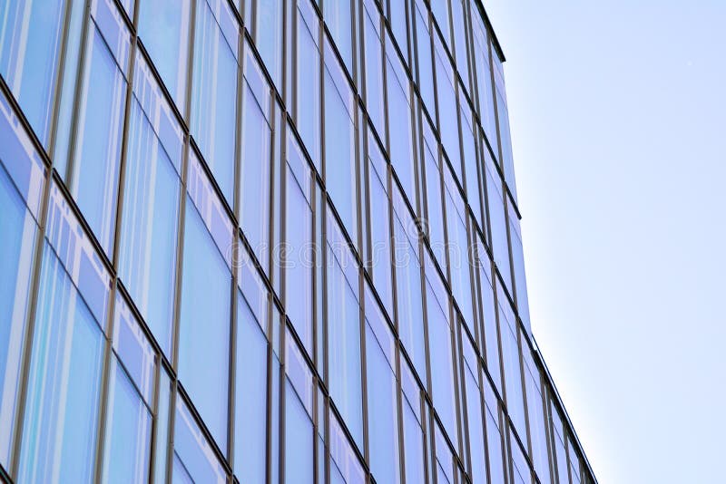Sky Reflected in a Modern Building Glass Facade Stock Image - Image of ...