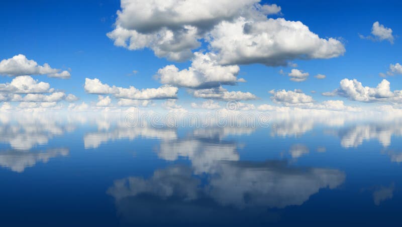 Sky Reflection Panorama stock photo. Image of cumulus - 12081380