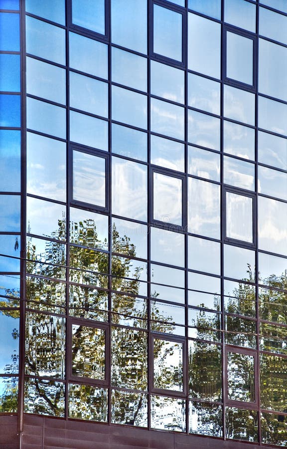 Sky reflections in the glass wall. royalty free stock photography Sky reflections in the glass wall. royalty free stock photography