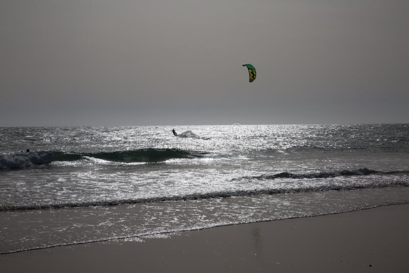 Sky Surf at Sunset in Cadiz Editorial Stock Image Image of palmar