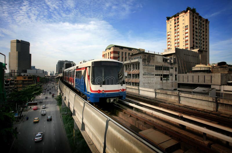 Sky train in Bangkok royalty free stock photos