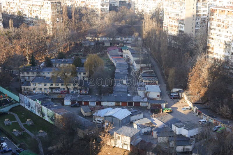 Sky-view Seattle from the Columbia Center tower royalty free stock image
