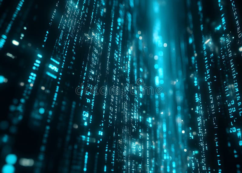 Skydd och lagring av digitala data med hjälp av tekniken i blockkedjan. Artificiell intelligens baserad på neurala nätverk royaltyfri illustrationer