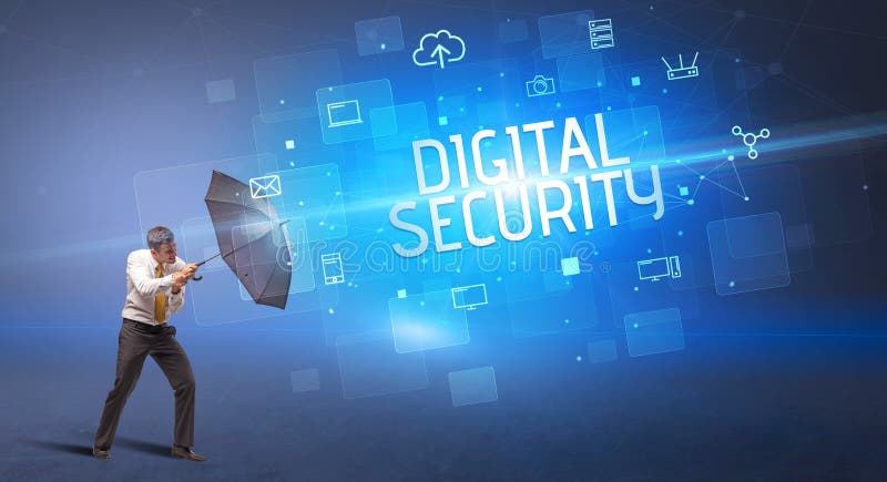 Skydda mot cyberattacker vektor illustrationer