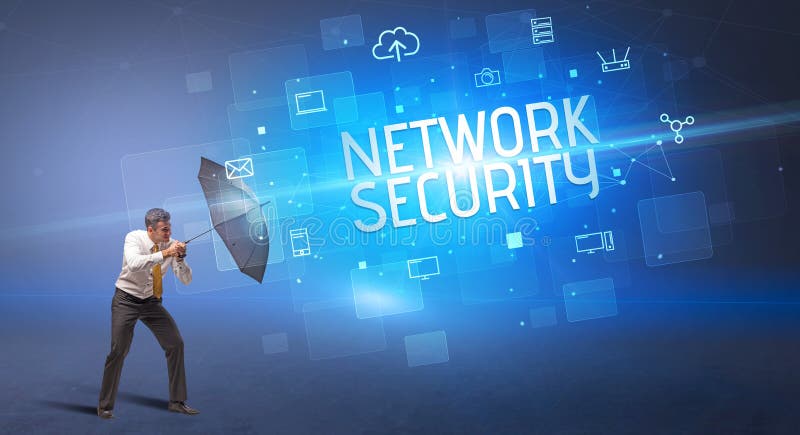 Skydda mot cyberattacker vektor illustrationer