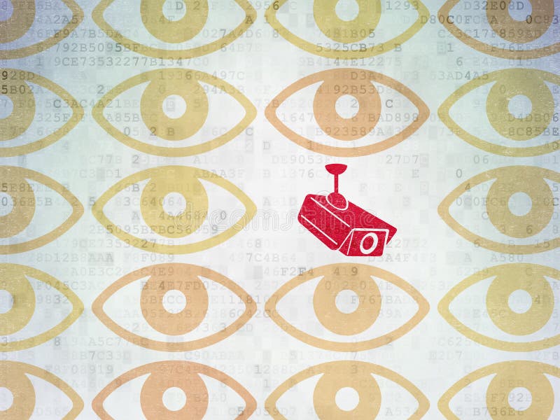 Skyddsbegrepp: cctv-kamerasymbol på Digital royaltyfri illustrationer Skyddsbegrepp: cctv-kamerasymbol på Digital royaltyfri illustrationer