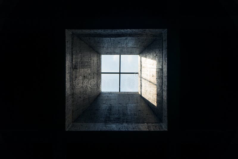 Skylight in a dark room stock photo. Image of castle - 126048064