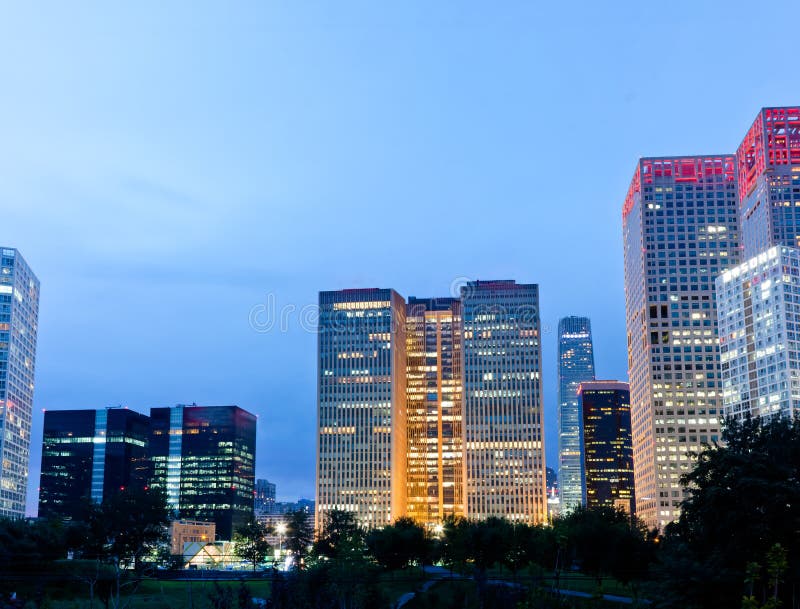 Skyline of Beijing CBD, night view