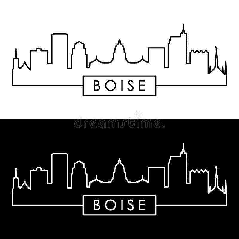 Boise skyline. Linear style. Editable vector file. Boise skyline. Linear style. Editable vector file