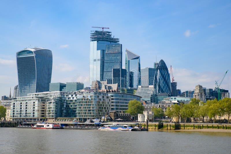 Skyline of City of London CBD Editorial Photo - Image of europe ...