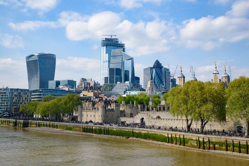 Skyline of City of London CBD Stock Image - Image of london, history ...