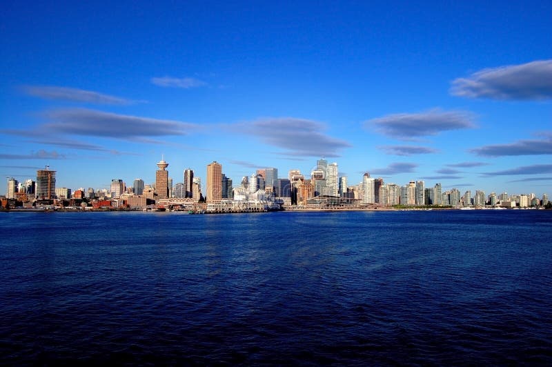 The skyline of vancouver seen from docking cruise ship. The skyline of vancouver seen from docking cruise ship