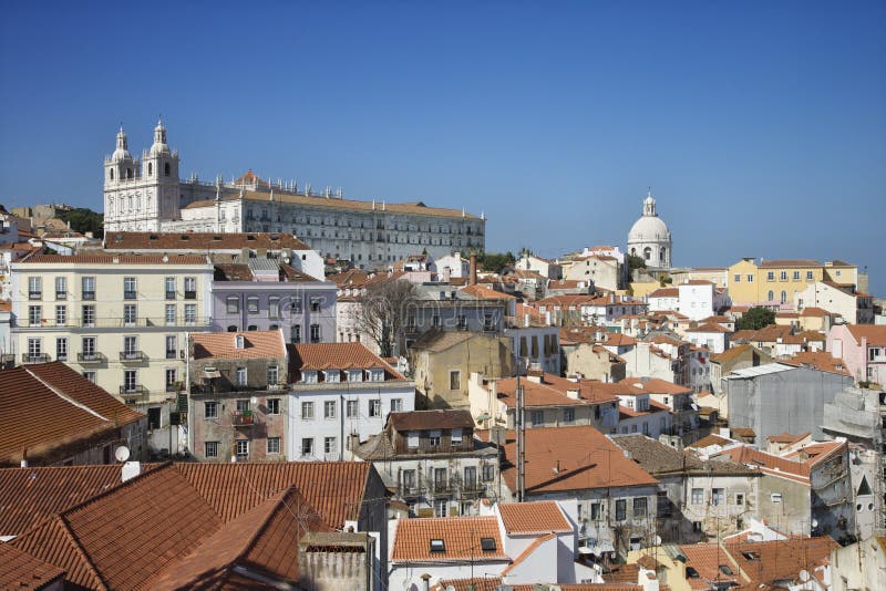 Skyline da cidade de Lisboa imagens de stock royalty free Skyline da cidade de Lisboa imagens de stock royalty free