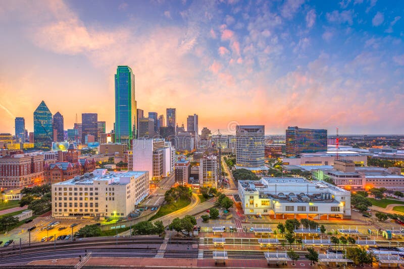 Dallas, Texas, USA downtown city skyline at dawn. Dallas, Texas, USA downtown city skyline at dawn.