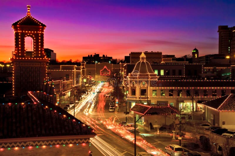 A long exposure of the Kansas City Plaza Christmas Lights. The lighting of the lights is a Kansas City tradition. A long exposure of the Kansas City Plaza Christmas Lights. The lighting of the lights is a Kansas City tradition.