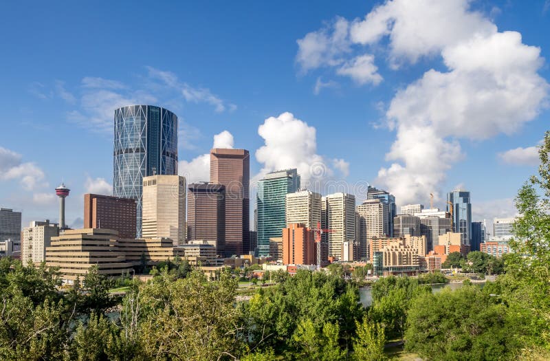 Skyline de Calgary fotografia de stock royalty free Skyline de Calgary fotografia de stock royalty free