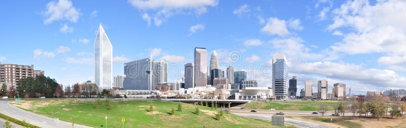 Charlotte, Carolina do Norte, Panorama foto de stock