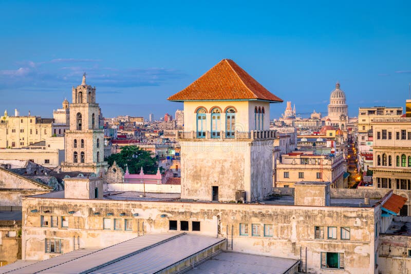 Horizonte de Havana, Cuba fotografia de stock