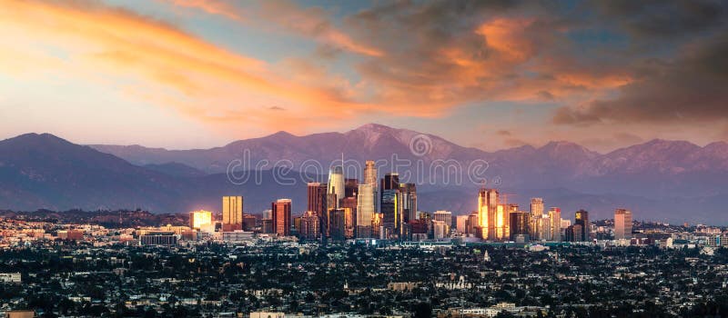 Los Angeles skyline in southern California. Los Angeles skyline in southern California