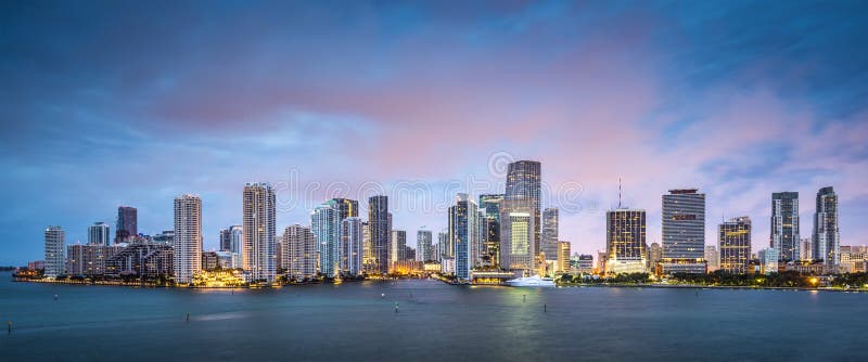 Skyline de Miami imagens de stock Skyline de Miami imagens de stock