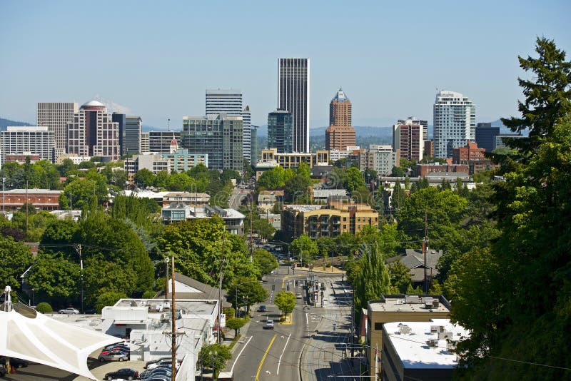 Skyline de Portland fotos de stock royalty free Skyline de Portland fotos de stock royalty free