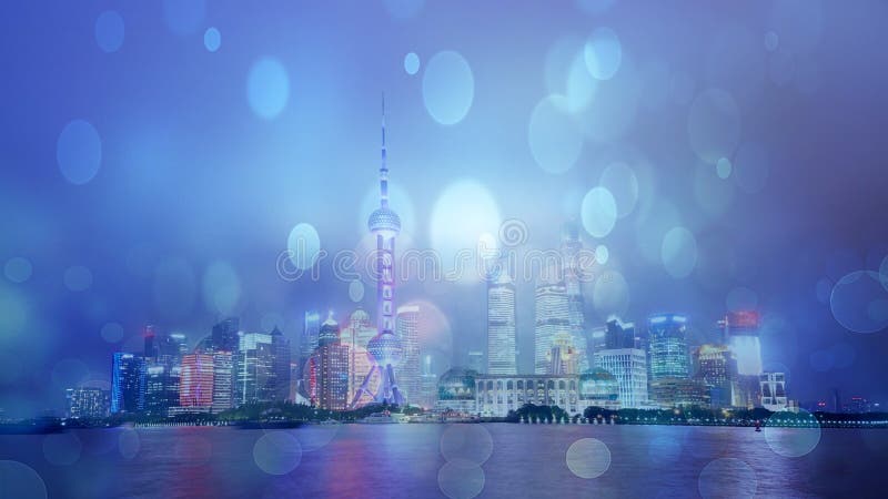 Skyline de Shanghai na chuva, China Skyline de Shanghai na chuva, China