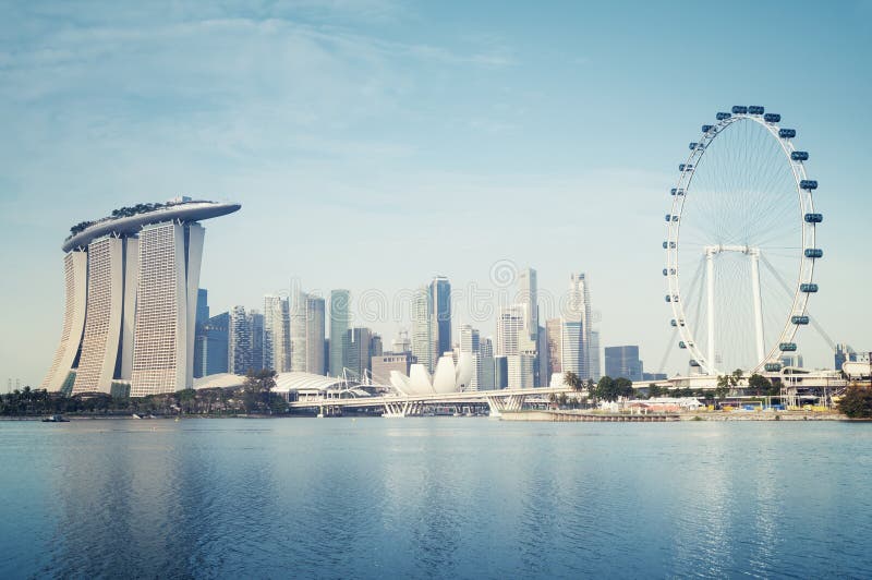 Horizonte de Singapura imagem de stock royalty free