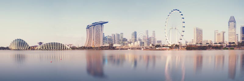 Horizonte de Singapura imagens de stock royalty free